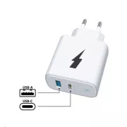 WG - Adapter za napajanje 2x USB 38W, 1x USB-C PD 20W + 1x USB-A QC 3.0 18W, bijeli