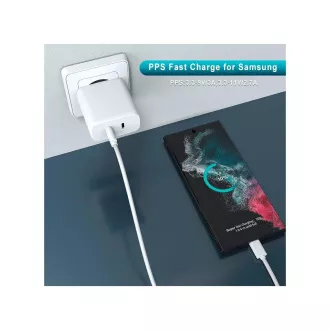 WG - Adapter za napajanje 2x USB-C 50W, 1x USB-C PD 30W + 1x USB-C PD 20W, bijeli