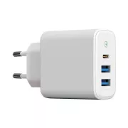 WG - 3x USB punjač za napajanje, 1x USB-A QC 3.0 + 1x USB-A QC 3.0 + 1x USB-C PD 3.0, bijeli