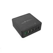 WG - Power bank 5x USB 60W, 1x USB-A QC 3.0 + 3x USB-A Smart IC + 1x USB-C PD, crna
