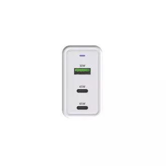 WG - GaN 3x USB punjač, 1x USB-A 30W + 2x USB-C 65W, bijeli