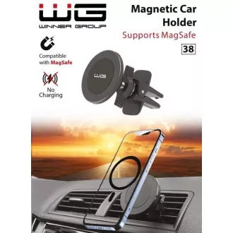 WG - Držač za automobil WG 38, univerzalni, magnetski, okrugli, crni