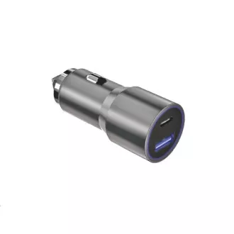 WG - Auto punjač 2x USB 58, 5W, 1x USB-C PD 36W + 1x USB-A 22.5W, srebrni