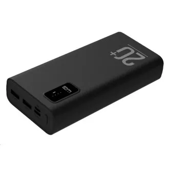WG - Power Bank 20000 mAh, USB-C PD 20W + USB-A QC 3.0 22.5W, crna