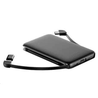 WG - Power Bank 5000 mAh, Micro USB + Type-C kabel + Lightning adapter, crna