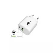 WG - Mrežni punjač 2x USB, 1x USB-C PD PPS 3.0 30W + 1x USB-A QC4 18W, bijeli