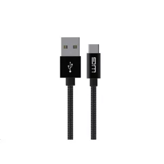 WG - Podatkovni kabel Type-C na USB-A / 3m / najlonski pleteni / crni