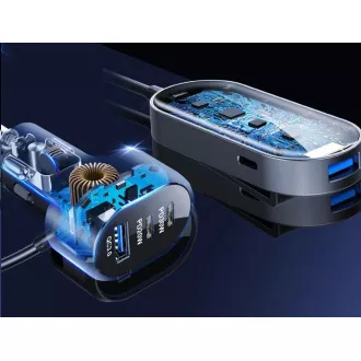 WG - Auto punjač / 100W / 6 USB priključaka / 2x USB-A + 4x USB-C / s produžetkom