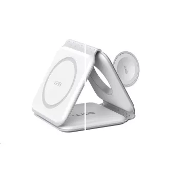 WG - Bežični punjač WGMaxFlex 3u1 / Sklopivi / 15W + 5W + 2.5W / WG 42 / bijeli