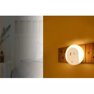 WG - Noćno LED svjetlo za utičnicu s USB-om / WG FireFly / bijelo