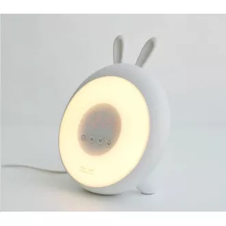 Dječja lampa s budilicom Zec i prijatelji | Bijela Dječja lampa s budilicom Zec i prijatelji | Bijela