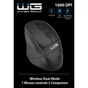 WG - Bežični miš WG5 SeaMouse, 2u1, bluetooth + USB adapter, crni