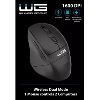 WG - Bežični miš WG5 SeaMouse, 2u1, bluetooth + USB adapter, crni