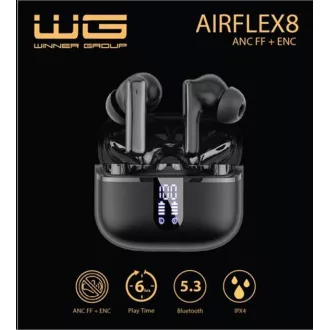 WG - Bluetooth slušalice WG AirFlex 8, ENC + ANC, crne