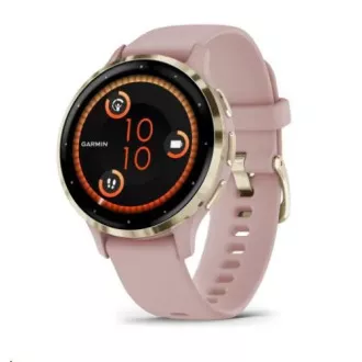 Garmin Venu® 3S, okvir od mekog zlata od nehrđajućeg čelika, kućište Dust Rose, silikonski remen Garmin Venu® 3S, okvir od mekog zlata od nehrđajućeg čelika, kućište Dust Rose, silikonski remen