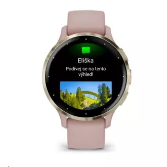 Garmin Venu® 3S, okvir od mekog zlata od nehrđajućeg čelika, kućište Dust Rose, silikonski remen Garmin Venu® 3S, okvir od mekog zlata od nehrđajućeg čelika, kućište Dust Rose, silikonski remen