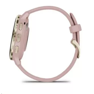 Garmin Venu® 3S, okvir od mekog zlata od nehrđajućeg čelika, kućište Dust Rose, silikonski remen Garmin Venu® 3S, okvir od mekog zlata od nehrđajućeg čelika, kućište Dust Rose, silikonski remen