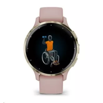 Garmin Venu® 3S, okvir od mekog zlata od nehrđajućeg čelika, kućište Dust Rose, silikonski remen Garmin Venu® 3S, okvir od mekog zlata od nehrđajućeg čelika, kućište Dust Rose, silikonski remen