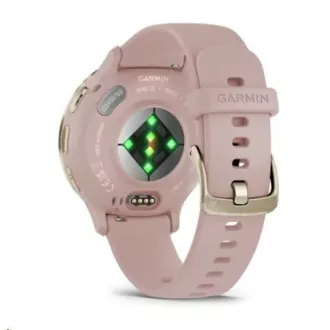 Garmin Venu® 3S, okvir od mekog zlata od nehrđajućeg čelika, kućište Dust Rose, silikonski remen Garmin Venu® 3S, okvir od mekog zlata od nehrđajućeg čelika, kućište Dust Rose, silikonski remen