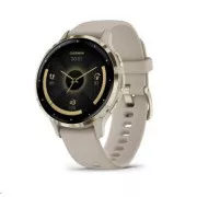Garmin Venu® 3S, okvir od nehrđajućeg čelika Soft Gold, kućište French Grey, silikonski remen
