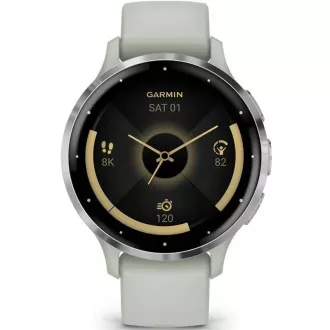 Garmin Venu® 3S, srebrna/kadulja siva, silikonska narukvica Garmin Venu® 3S, srebrna/kadulja siva, silikonska narukvica