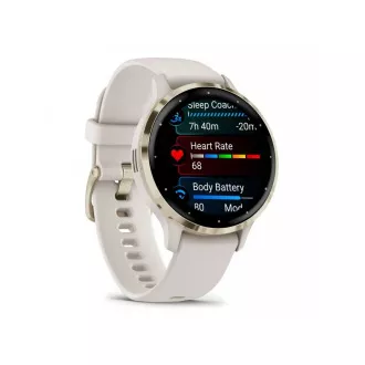 Garmin Venu® 3S, okvir od nehrđajućeg čelika od mekog zlata, kućište boje bjelokosti, silikonski remen Garmin Venu® 3S, okvir od nehrđajućeg čelika od mekog zlata, kućište boje bjelokosti, silikonski remen