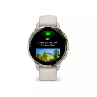 Garmin Venu® 3S, okvir od nehrđajućeg čelika od mekog zlata, kućište boje bjelokosti, silikonski remen Garmin Venu® 3S, okvir od nehrđajućeg čelika od mekog zlata, kućište boje bjelokosti, silikonski remen