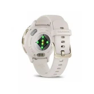 Garmin Venu® 3S, okvir od nehrđajućeg čelika od mekog zlata, kućište boje bjelokosti, silikonski remen Garmin Venu® 3S, okvir od nehrđajućeg čelika od mekog zlata, kućište boje bjelokosti, silikonski remen