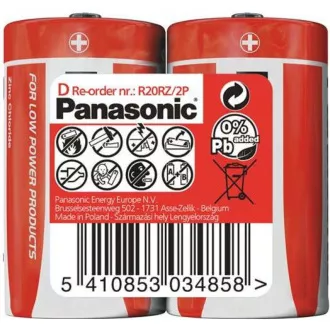 PANASONIC cink ugljične baterije crveni cink R20RZ / 2P D 1.5V (skupljaju se 2kom)