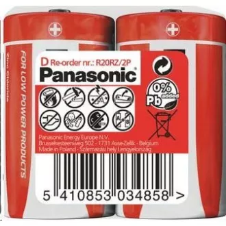 PANASONIC cink ugljične baterije crveni cink R20RZ / 2P D 1.5V (skupljaju se 2kom)