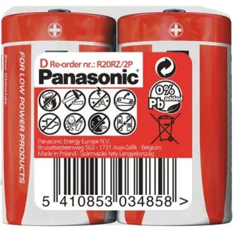 PANASONIC cink ugljične baterije crveni cink R20RZ / 2P D 1.5V (skupljaju se 2kom)