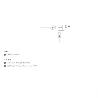 DICOTA USB-C na HDMI mini adapter s PD-om (4k/100W) DICOTA USB-C na HDMI mini adapter s PD-om (4k/100W)