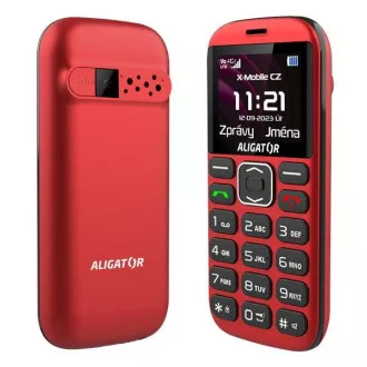 Aligator A720 4G Senior, crveno-crni + stalak za punjenje Aligator A720 4G Senior, crveno-crni + stalak za punjenje