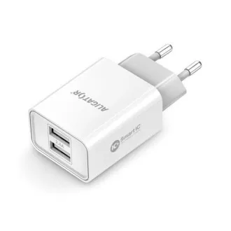 Mrežni punjač Aligator, 2x USB, smart IC, 2,4 A, bijeli