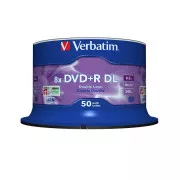 VERBATIM DVD + R (pakiranje od 50) / dvoslojni / vreteno / 8X 8,5 GB mat srebrna