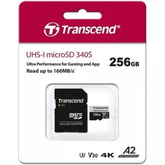 TRANSCEND MicroSDXC kartica 256 GB 340S, UHS-I U3 A2 Ultra Performance 160/125 MB / s