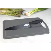 Steuber Daska za rezanje s kuharskim nožem crna 36 x 25 cm
