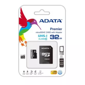 ADATA MicroSDHC kartica 32GB UHS-I Class 10 + SD adapter, Premier