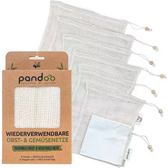 Pandoo Mesh vrećica od organskog pamuka za voće, povrće i kruh set 7 kom
