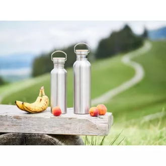 Pandoo Boca za vodu od nehrđajućeg čelika s poklopcem od bambusa 750 ml Pandoo Boca za vodu od nehrđajućeg čelika s poklopcem od bambusa 750 ml