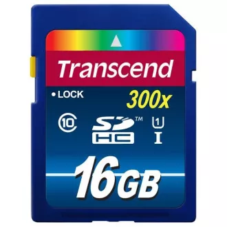 TRANSCEND SDHC kartica 16 GB Premium, klasa 10 UHS-I, 300X (45MB/s)