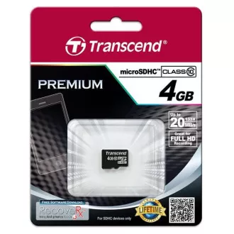 TRANSCEND MicroSDHC kartica 4GB Class 10, bez adaptera