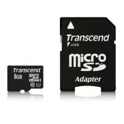 TRANSCEND MicroSDHC kartica 8GB Premium, Class 10 UHS-I 300x + adapter