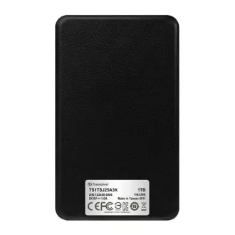 TRANSCEND vanjski tvrdi disk USB 3.1 StoreJet 25A3, 1TB, crni (otporan na udarce, 256-bitni AES)