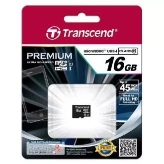 TRANSCEND MicroSDHC kartica 16GB Premium, Class 10 UHS-I 300x, bez adaptera