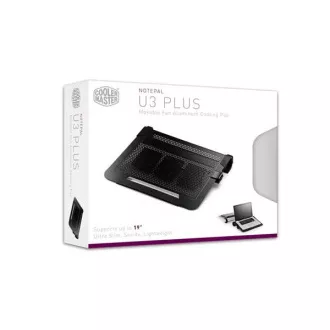 Cooler Master rashladni stalak NotePal U3 PLUS ALU za NTB 15-19" crni, 3x8cm ventilator