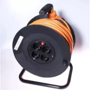 PREMIUMCORD Produžni kabel 230V bubanj 25m, 4 utičnice, crni