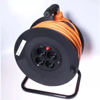 PREMIUMCORD Produžni kabel 230V bubanj 25m, 4 utičnice, crni PREMIUMCORD Produžni kabel 230V bubanj 25m, 4 utičnice, crni