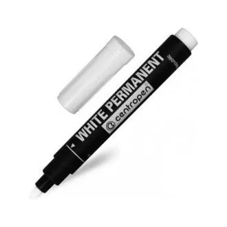 Marker Centropen 8586 trajni bijeli cilindrični vrh 2,5 mm Marker Centropen 8586 trajni bijeli cilindrični vrh 2,5 mm