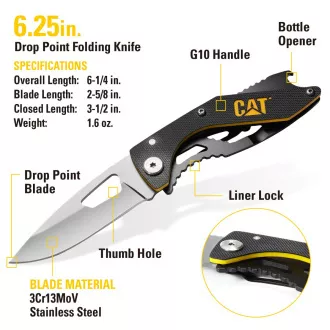 Caterpillar višenamjenski poklon set, 2 noža i privjesak za ključeve CT240125 Caterpillar višenamjenski poklon set, 2 noža i privjesak za ključeve CT240125